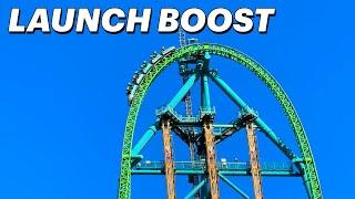 Kingda Ka FLYING Over The Top Hat - Launch Boost Function!