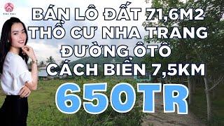 Bán Đất Thổ Cư Nha Trang Giá Chỉ 650tr Đường ÔTô Cách Biển 7.5km | Bán Đất Xã Vĩnh Phương Nha Trang