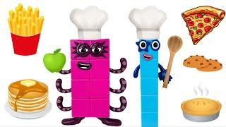 Numberblocks Cooking Food Compilation!  Pizza, Fries, Pancakes, And More!