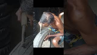 Tire Retreading by Hand | Warn out tire retreading with just a soldering iron #short