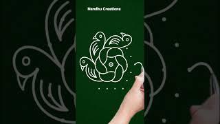 beautiful rangoli design,  nandhu Creations rangoli,  padi design rangoli