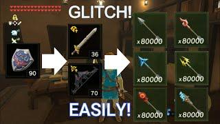 Transfer hylian shield durability to weapons, bows, arrows easily glitch Zelda Breath of the Wild