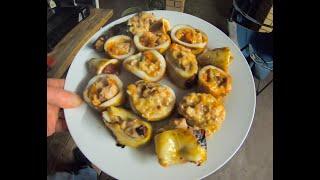 Stuffed calamari pizza cups Squid vid 13