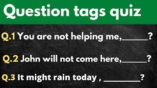 question tag quiz with answer (15 question )