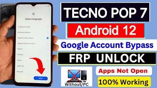 Tecno Pop 7 Frp Bypass Android 12 Without Pc | Tecno BF6 Frp Unlock | Google Account Bypass