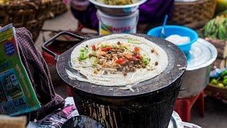 Street Food in Myanmar -  Sweet and Salty Dosa in Yangon!