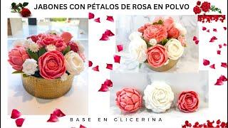 JABÓN CON PÉTALOS DE ROSA EN POLVO JABÓN DE GLICERINA