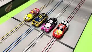 PHOSAR HO SCALE SLOT CAR RACING. Alan breaks through.#slotcars #firsttimers #daytona