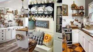 100+ Vintage Kitchen Antique Farmhouse shabby chic decorating ideas with rustic charm #farmhouse