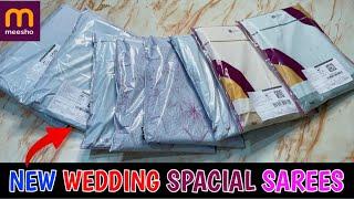 Meesho saree haulNew festive & Wedding quality online sarees collection unboxing and review haul