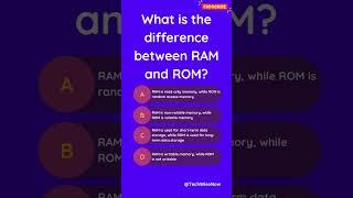 RAM vs ROM  || @TechWiseNow #viral  #quiz #knowledge #gyan #quiztime