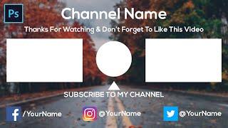 How To Make an Minimal Outro/End Screen For YouTube in Adobe Photoshop || ReactiveWave