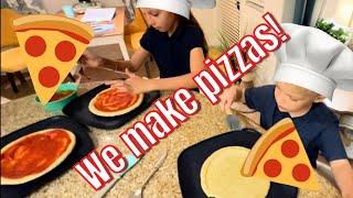 Surprise Dad! WE ARE MAKING PIZZAS!  Step by Step homemade pizzas! How did they turn out?