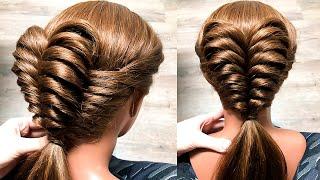 Прически для девочек)) коса из резинок . Прическа с сердечком. Easy Braids with elastic. ©LOZNITSA