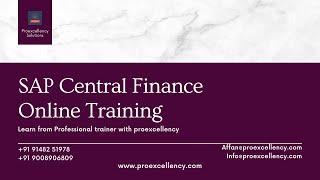 SAP Central Finance Online Training with Proexcellency: learn from Experts