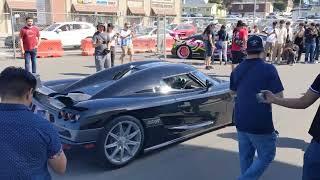 1 of 2 manual Koenigsegg CCXR leaving Exotics on Broadway