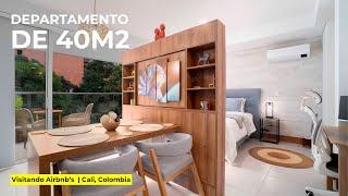 ¡MAGIA en MENOS de 40 m²! DEPARTAMENTO TODO en UNO | Visitando Airbnb's | Cali, Colombia