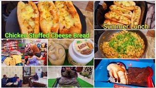 Summer Special Lunch Routine Ghr Mai Sbko Pasand Ayega"Easy&Quick Chicken Cheesy Bread🫠Eid Shopping,