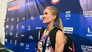 Val Constien After Winning Olympic Trials Women's Steeplechase Final In 9:03, No. 3 All-Time For USA