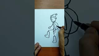 How To Draw Stick Figure Hiker #shorts #YTshorts #trending #viral | Stick Figure | Magic Drawings