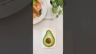 watercolour tutorial: avocado  #painting #watercolor #india #asmr #art #avocado #food