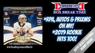 RPA, Auto& Prizm HITS! 2019 Panini Select Football Hobby Box Break | Cardnatics