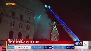 Indianapolis Fire Department working building fire near downtown