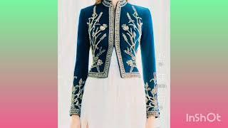 velvet jacket dress design#trending #jacket#dress #latest #velvet#stylish jacket design#winterdesign