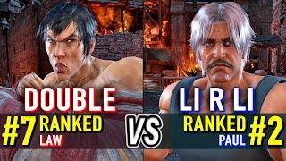 T8  DOUBLE (#7 Ranked Law) vs LI R LI (#2 Ranked Paul)  Tekken 8 High Level Gameplay