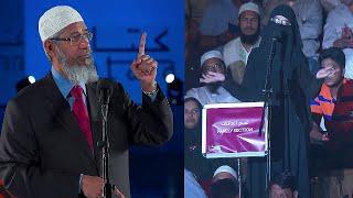 Dr Zakir Naik gets Angry on Hijabi girl on multiple wives question