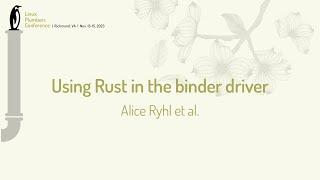 Using Rust in the binder driver - Alice Ryhl