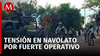 Federal forces conduct an operation with air and ground support in Navolato.