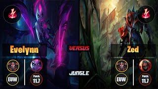 GrandMaster EVELYNN [Electrocute] (Jungle) VS  ZED - Grandmaster EUW Patch 11.7