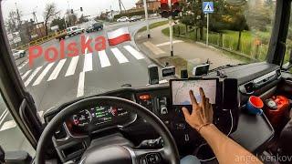 POV truck Driving Scania R450 Polska  Bierun to A4 Gliwice ,cockpit view 4K