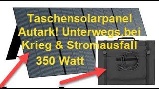 Autarkes 350 Watt Solarpanel als Handtasche und Powerbank.