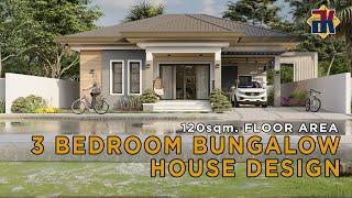 HOUSE DESIGN 120sqm 3 Bedroom Bungalow | Exterior & Interior | OFW Dream House