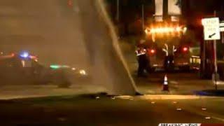Water main break sprays 40 feet into the air on W. Koenig Lane
