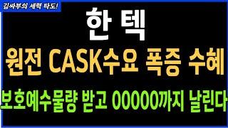 한텍 원전 CASK 수요 폭증 수혜 보호예수물량 받고 00000까지 날린다 목표가분석 실시간대응전략