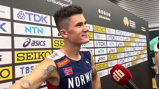 Jakob Ingebrigtsen After World Championship 5000m Heats (Norwegian), Corrects Different Reporter