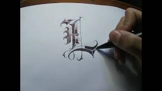 Lettering tatuaje abecedario, Time lapse letra L (Tattoo lettering alphabet)