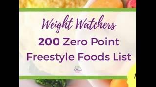 Weight Watchers 200 Freestyle Zero Points Foods List Video