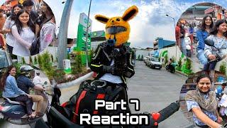 Cute Girl Reaction on Kawasaki Z900 | Bunny Helmet Cover | Market Reaction 7 #z900 #kawasaki #cute