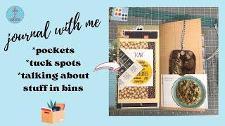 Journal With Me-Working in my New Junk Journal w Pockets & Tuck Spots #junkjournal #junkjournaling