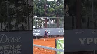 TBT Sebastián Báez warming up before semifinals of the 2021 Challenger de Buenos Aires