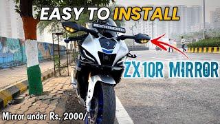 How to Install ZX10R Mirror on R15 v3, V4  || @themumbairiders #modification #r15