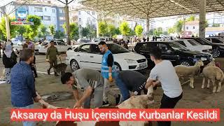 Aksaray'da kurbanlar kesildi vatandaş huzur içerisinde bayrama girdi