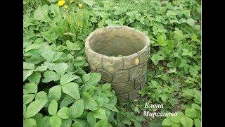 Вазон "Стены замка" из бетона Concrete "castle Walls" flowerpot