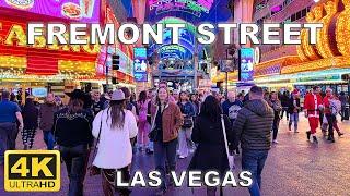 [4K] Fremont Street Las Vegas Walking Tour | December 2024