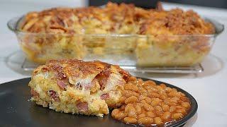 BACON and CHEDDAR BREAD Pudding