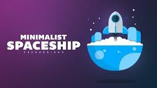 Illustrator Tutorial - Creating Minimalist Spaceship Illustration